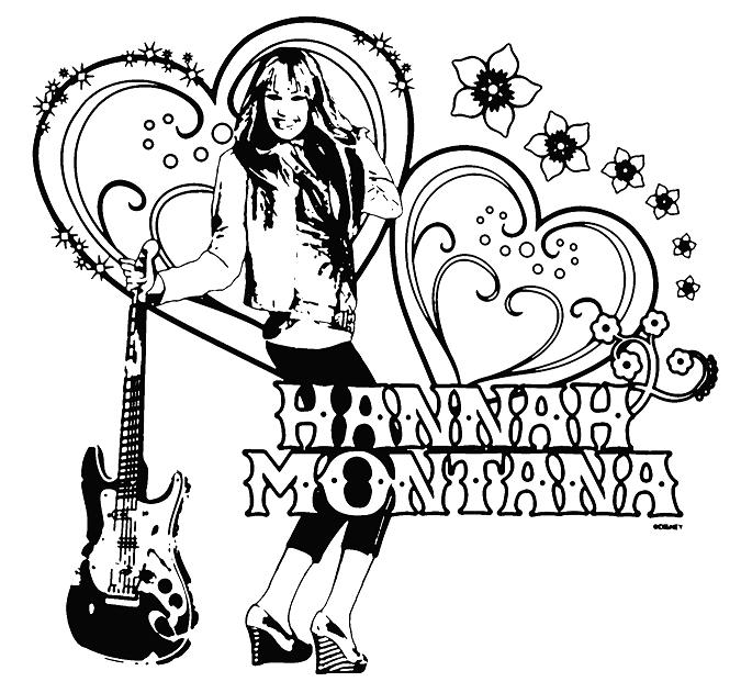 free hannah montana coloring pictures